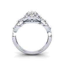 oval center halo jewelry fashion engagement diamods marquise rings 3d print model - Mito3D