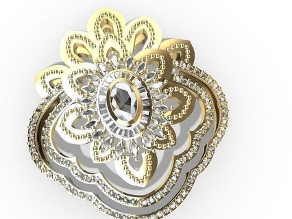 oval channel pendant jewellery jewelry printable diamond ring fashion prototyping 3d cad stylish design gold ovalbrilliant designer pendants 3d print model - Mito3D