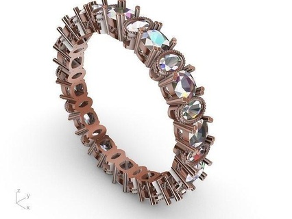 oval cushion eternity ring stl verified jewellery jewelry printable diamond ring fashion ring prototyping 3d cad stylish design trendy ring charm jewelry stylish ring signet ring designer ring statement ring lightweight ring text ring charm jewellery eternity ring ovalcut ring rings  3d print model - Mito3D