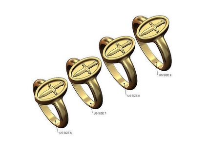 oval daga sello anillo us tamaños 6to9 espada oro plata apilable Moda imprimible joyería joya libra esterlina apilador 3d modelo caballeros hombres anillos 3d print model - Mito3D