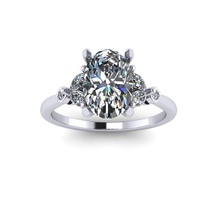 oval diamante compromiso anillo marquesa rondas joyería joya platino precioso lujo imprimible oro quilate anillos brillante 3d print model - Mito3D