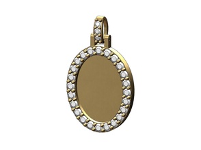 ovale diamante immagine pendente incisione gioielleria stampabile oro argento incidere collana moneta lusso luppolo malloppo festone hiphop bling rap ciondoli 3d print model - Mito3D