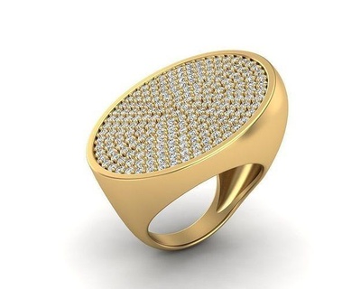 oval diamond ring jewelry gold silver printable jewel gem engagem fashion beauty rings tapered 3dprint eternity ovaldiamond 3d print model - Mito3D