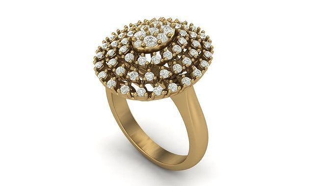 Oval Diamant Ring Jahrgang Gold Schmuck brillant Weiß Mode Schönheit Ringe druckbar Silber Sterling Saphir Rubin Engagement Armreif Ohrring 3D print model - Mito3D
