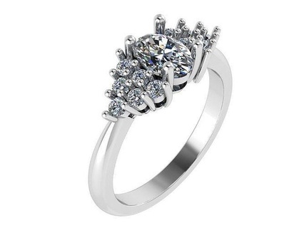 oval diamante anillo 1304 oro pavimentar joyería joya plata fabricación Moda diseño compromiso imprimible libra esterlina pulsera cubano arete collar colgante pendiente anillos 3d print model - Mito3D