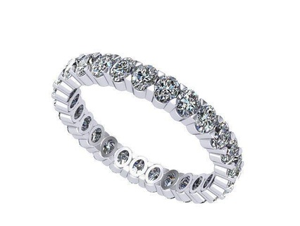 oval diamonds eternity band diamond golden silver jewelry bracelets 3d print model - Mito3D