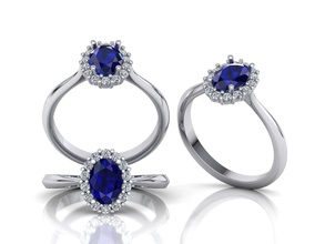 oval diana ring 7x5 blau saphir 3dmodel schmuck engagement diamanten ringe stein juwel versprechen mossonait vereinigt zustände uk kanada europa italien klassisch australien griechenland mode 3d print model - Mito3D
