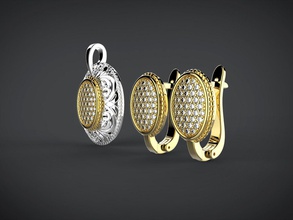 ovale orecchini pendente ornamento earing orecchino gioiello gioielleria gemma oro diamante d'oro orecchio ciondoli stampa stampa prototipazione stampabile capi abbigliamento donne femmina cnc 3d print model - Mito3D