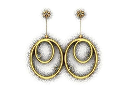 Oval Ohrring Schmuck Gold Silber Ohrringe Diamant druckbar Juwel 3d print model - Mito3D