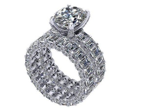 Oval Smaragd Schnitt Engagement Ring Diamant golden Silber Schmuck Band Ringe 3d print model - Mito3D
