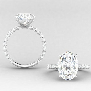 Oval schick Ring Schmuck Gold Silber druckbar Diamant Sterling Engagement Mode Schönheit Ringe 3d print model - Mito3D