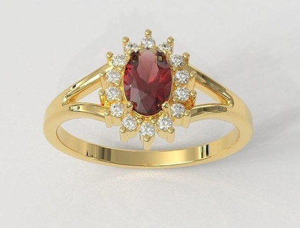Oval Edelstein Ring Ringe Gold Schmuck paulorani modisch Mode klassisch modern Silber Juwel Klasse Diamant 3d print model - Mito3D