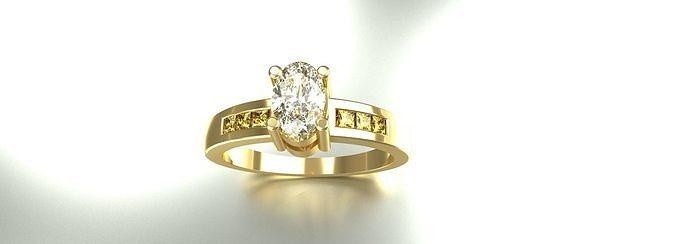 oval pedra preciosa anel senhoras Tamanho 7 ouro platina joalheria diamante rubi luxo prata jóia gema imprimível safiras turmalina esterlina brilhando argolas 3d print model - Mito3D
