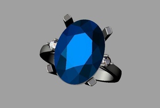 oval gemstone ring jewelry ovalgem diamond contemporary silver jewel printable gem brilliant gold ruby topaz emerald fashion futuristic rings 3d print model - Mito3D