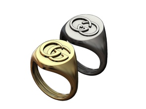 oval Gucci gg mühür yüzük takı yazdırılabilir logo altın gümüş mücevher joaillier sterlin lüks yüzüğü Menring sembol moda erkekler Aksesuarlar yüzükler 3d print model - Mito3D