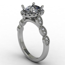 oval halo anillo de compromiso marquesa elementos forma vástago la joyería el diamante oro imprimible boda brillante moda y belleza los anillos 3d print model - Mito3D