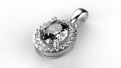 ovale halo pendentif bijoux de forme pierre dimamond pendentifs 3d print model - Mito3D