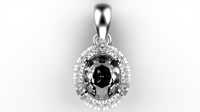 oval halo colgante la joyería el gem de oro colgantes 3d print model - Mito3D