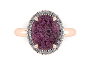 ovale halo anello gioielli di fidanzamento oro anelli diamods 3d print model - Mito3D
