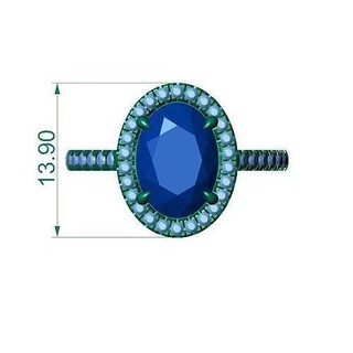 Oval Heiligenschein Ring Ovalring Haloring Goldring Diamant STL Datei Schmuck Ringe 3d print model - Mito3D