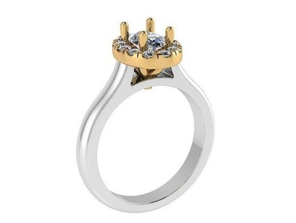 oval aureola anillo 1306 oro diamante pavimentar joyería joya plata fabricación Moda diseño compromiso imprimible libra esterlina pulsera cubano arete collar colgante pendiente anillos 3d print model - Mito3D