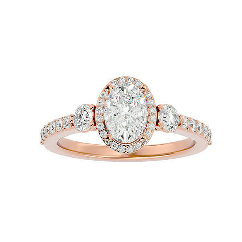 ovale alone solitario nozze Fidanzamento squillare 360 Visualizza gioielleria gruppo musicale womenring oro diamante anelli donne 3D print model - Mito3D