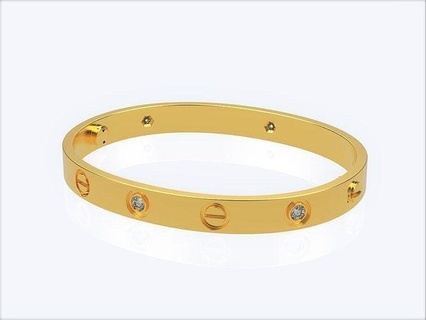 ovale lusso donne braccialetto amore bullone 16sm gioielleria oro argento diamante squillare stampabile gemma moda design pendente collana braccialetti 3d print model - Mito3D