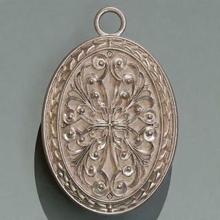 ovale pendentif acanthe colonial or anneaux bijoux diamant imprimable argent bijou antique dessins métal métallique creux arrière 3dprint 3d pendentifs 3d print model - Mito3D
