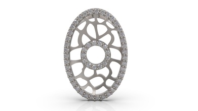 oval kolye 01 altın mücevher takı gümüş yazdırılabilir elmas Kadın moda düğün Solitaire safir yakut angagem 3d print model - Mito3D