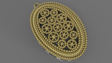 pendente ovale gioielli ciondolo jeqelry oro argento gioiello disco di platino ciondoli 3d print model - Mito3D