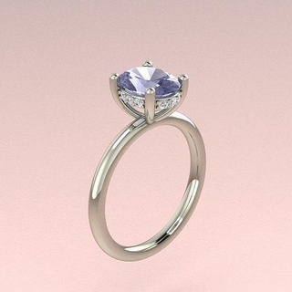ovale oreiller bijoux engagement mariage brillant or imprimable luxe bijou mode beauté saphir précieux anneaux 3d print model - Mito3D