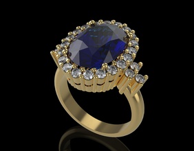 ovale anello gioielli oro ruby zaffiro bianco argento la sterlina disco di platino gemme diamante per osservare emerald topazio lusso moda il design e bellezza 3d anelli 3d print model - Mito3D