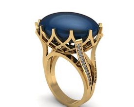 oval ring jewelry jewellery jewel diamond gold fashion rings emerald gems gemstone ruby silver weeding wedding 3d print model - Mito3D