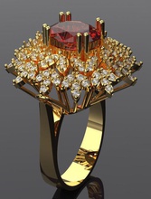 ovale bague argent or impression gemme imprimable diamant brillant mode beauté bijoux vintag mariage engagement bijou engagem d'or anneaux 3d print model - Mito3D