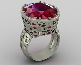 anillo ovalado la joyería oval de moda oro piedra imprimible printready los anillos plata diamante engagem boda y belleza compromiso sterling 3d print model - Mito3D