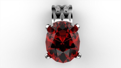 oval pingente de safira jóias gem pingentes 3d print model - Mito3D