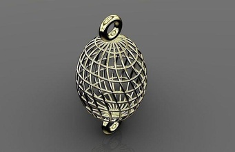 oval ayırıcı 22k fs00009 mücevher altın gümüş yazdırılabilir moda yüzük parlak elmas safir takı bilezik kazandı boşluk düğün nişan kolye 3d print model - Mito3D