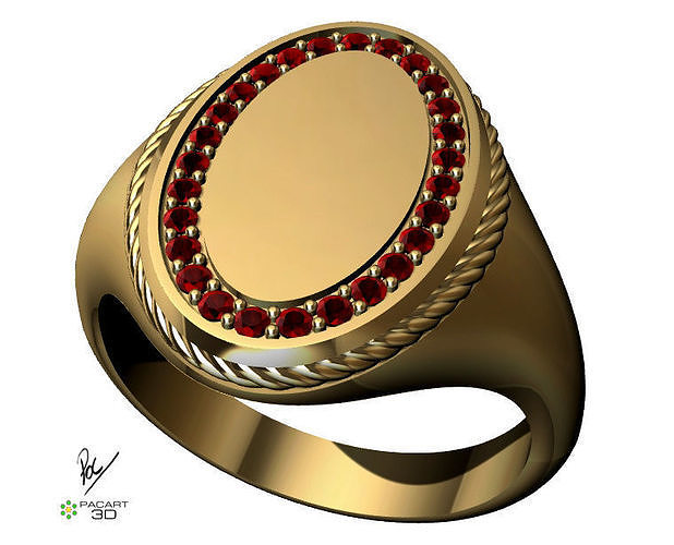 oval stempel gravur reservieren edelsteine stl obj schmuck silber luxus juwel gold diamant ring brillant sterling druckbar platin wertvoll männer sterben mode schönheit rubin ringe 3D print model - Mito3D