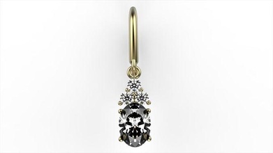 ovale calcul boucles d'oreilles bijou gemme diamant or bijoux 3d print model - Mito3D
