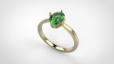 ovaler Stein Verlobungsring Schmuck engagement ring oval solitaire dimamond Ringe 3d print model - Mito3D