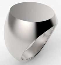 parte superior ovalada anillo de sellar la joyería los anillos signet oval señores llanura plana 3d print model - Mito3D