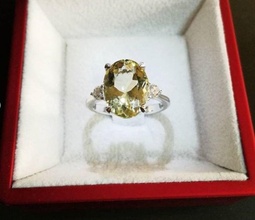 oval anel ouro moda mulher diamante rinoceronte 3d print model - Mito3D