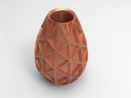 ovale Triangles vase décorer chambre vivant fleur maison décor 3d print model - Mito3D