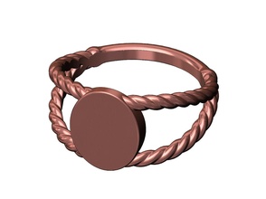 oval retorcido cable sello anillo Boda compromiso Moda joyería joya imprimible oro plata libra esterlina lujo accesorios trenza trenzado cuerda minimalista anillos 3d print model - Mito3D