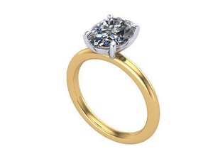 oval tono anillo diamante dorado plata lujoso joyería joya anillos 3d print model - Mito3D