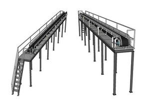 tepeden kemer konveyör iş ekipman endüstri çelik mimari Bilim mühendislik 3d print model - Mito3D