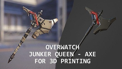 vigiar junker rainha machado jogos cosplay videogame bárbaro arma brinquedos acessórios 3d print model - Mito3D