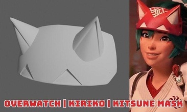overwatch - kiriko kitsune mask cosplay games toys game accessories 3d print model - Mito3D