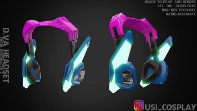 overwatch 2 va headset cosplay games costume character dva blizzard prop hobby diy headphone print tracer toys art scans replicas 3d print model - Mito3D