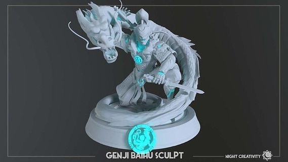 overwatch collezione genji Baihu figurina video Giochi bufera neve arte sculture 3d print model - Mito3D